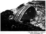 Il ponte di Calignaia in costruzione nel 1950