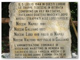 Il cippo in localit Acquabona a ricordo del massacro dei Nocchi il 5 luglio 1944 (Foto G. Zanoboni) 