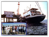 17 luglio 1979 - La prima nave etileniera 'Elisabeth' attracca alla testata. Sotto nel 2011 si festeggia lo scarico n 2000