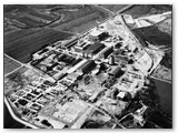 1950 - Stabilimento Aniene, in basso a destra l'ottocentesco 'mulino del Fiaschi' con il laghetto