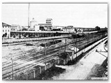 1923 - L'Aurelia davanti la stazione, più avanti l'ospedale in costruzione